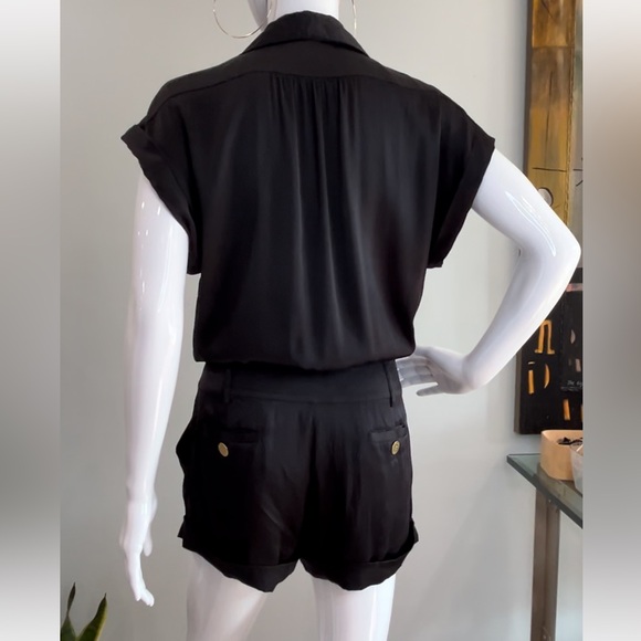 Marciano Black Stretch Silk Romper - Picture 2 of 13